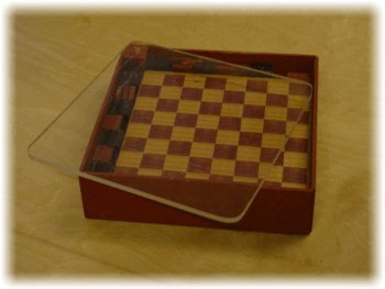 Acrylic topped draughts box